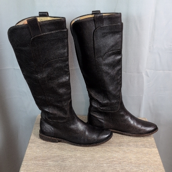 Frye Chocolate Brown Over the Knee Leather Boots. 8.5. - Picture 3 of 16